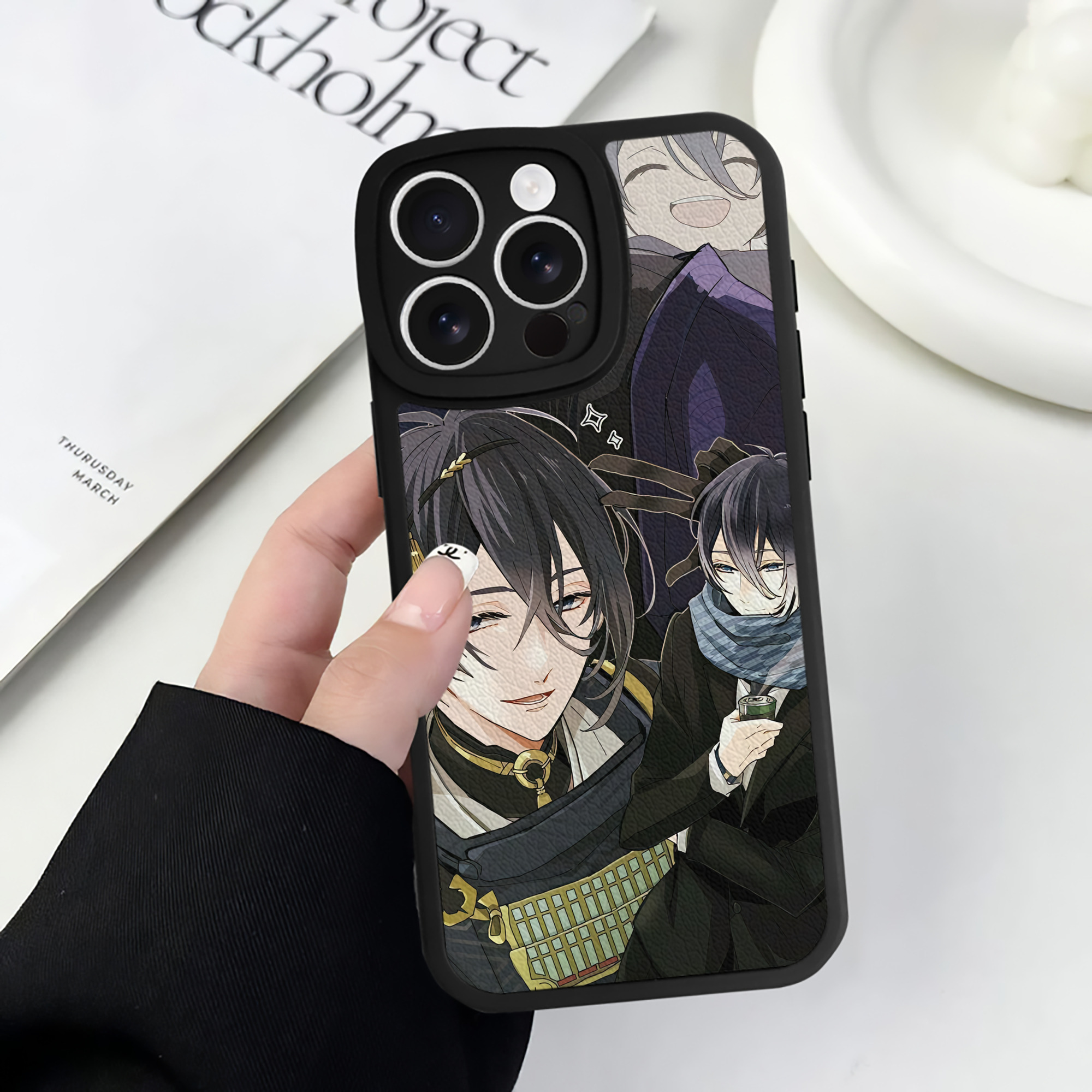 （画像用） 刀剣乱舞 Touken Ranbu 【iPhone 16シリーズ対応】シリコンスマホケース（レザー調） 材質：シリコン